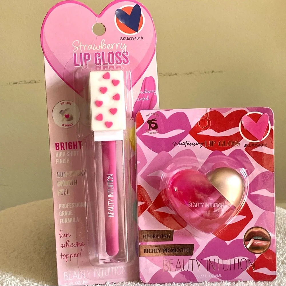 5/$25 Beauty Intuition 2pc set Strawberry Lip Gloss and nourishing